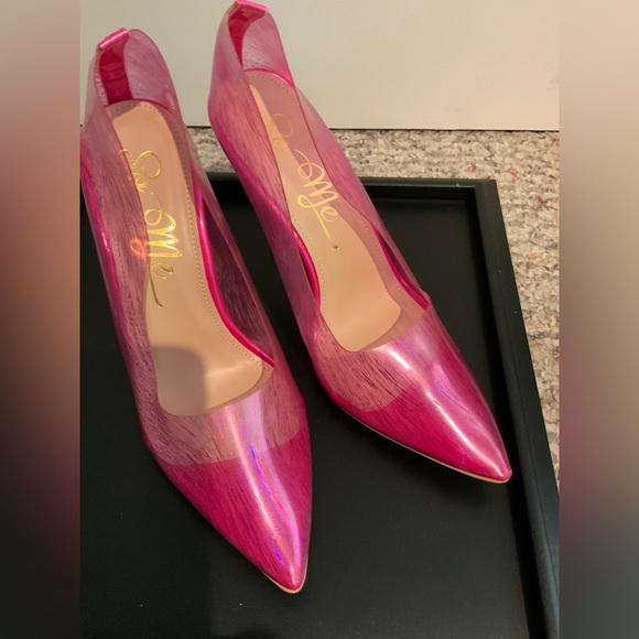 NWT FASHIONNOVA FANTASIA PINK POINTY TOE HEELS SIZE 7 - Picture 3 of 3